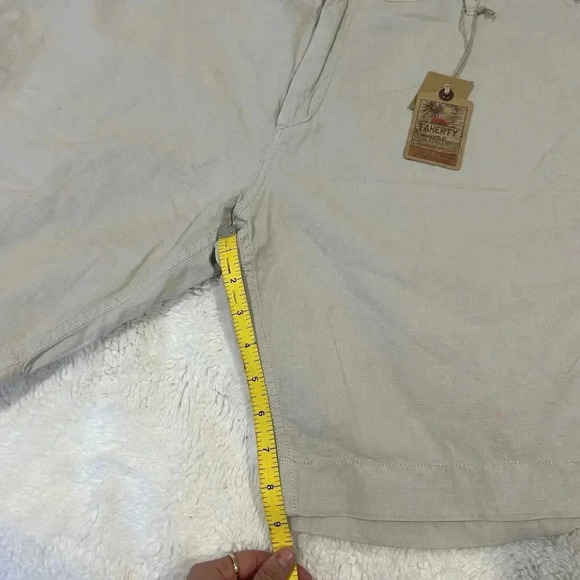Faherty NWT Chino Shorts Mens Size‎ 40 Golf Linen Blend Comfort Outdoor Cream - Picture 5 of 5